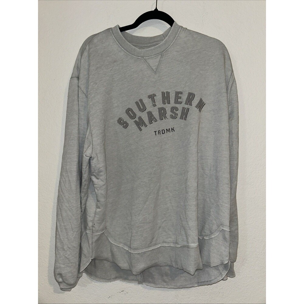 Southern Marsh Seawash Rally Round Bottom Sweatshirt Light Gray Womens Lg